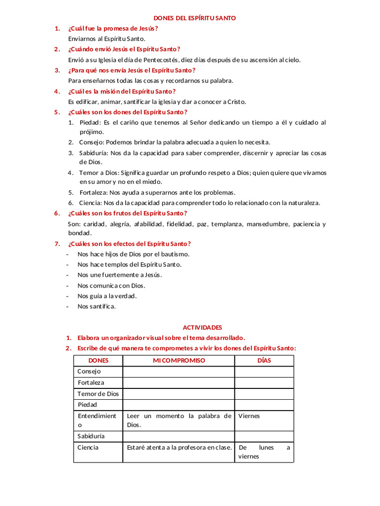 Creo en El Espiritu Santo Resumen | PDF