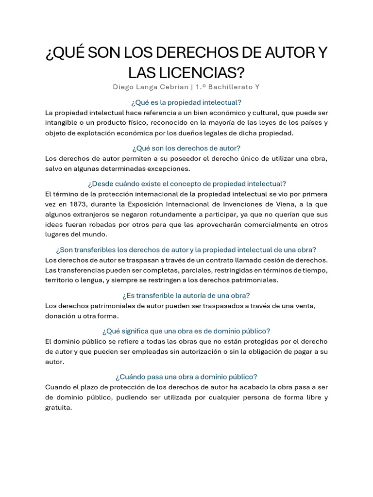 Derechos de Autor y Licencias: Guía Básica | PDF | Propiedad ...