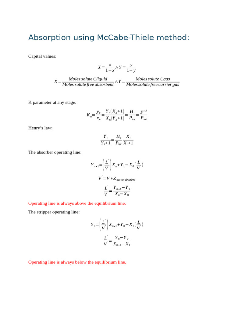 McCabe-Thiele Method for Absorption | PDF | Applied And ...