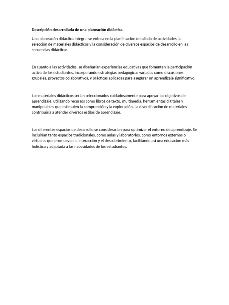 Planeación Didáctica Integral Efectiva | PDF | Crecimiento personal y ...