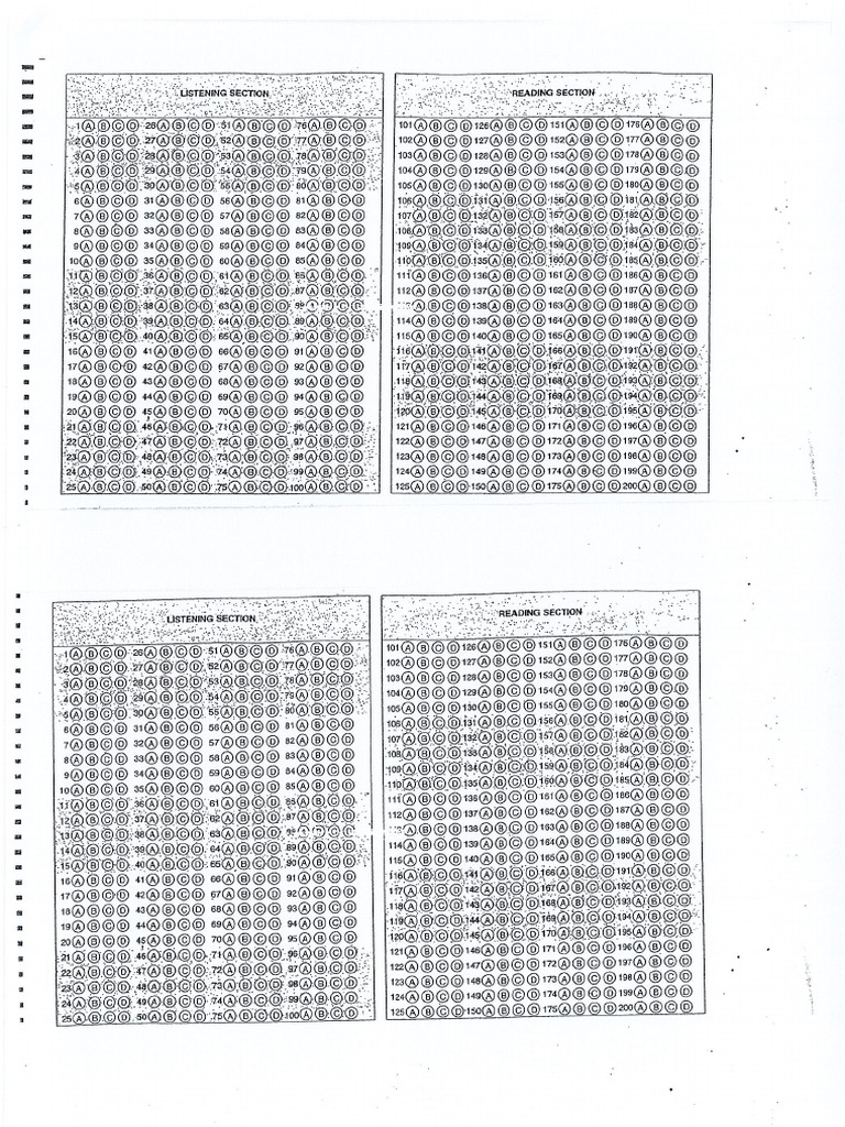 Answer Sheet | PDF