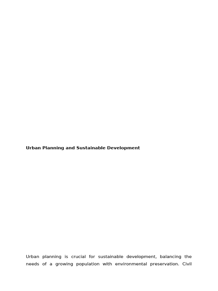 Urban Planning and Sustainable Development | PDF | Art