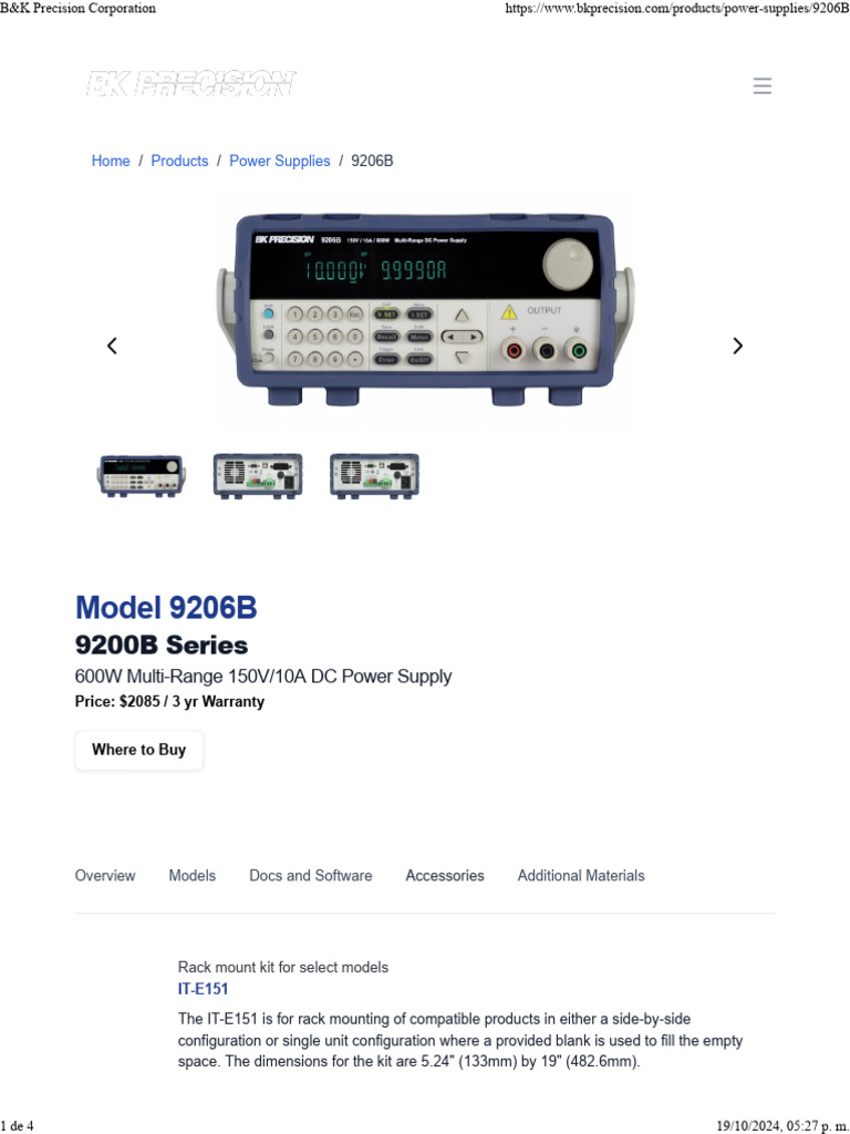 69-B&K Precision Corporation | PDF | Power Supply | Electrical Connector
