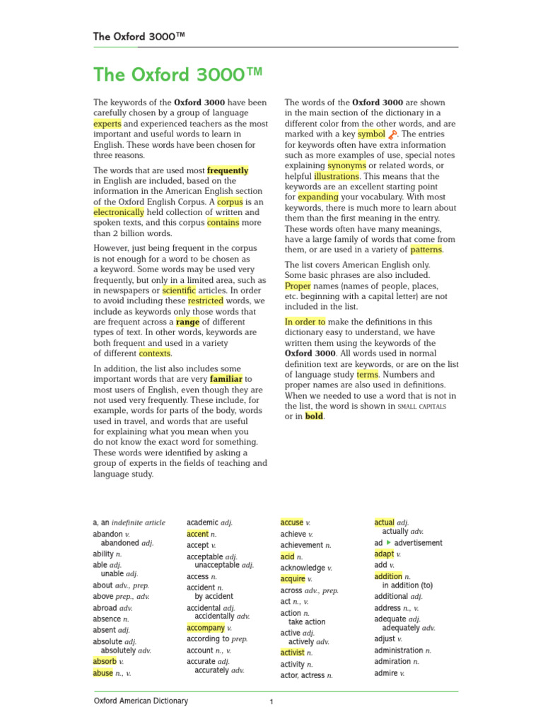 Oxford 3000 Words | PDF | English Language | Reserved Word