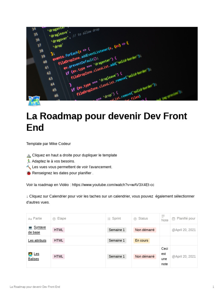 Roadmap pour devenir Dev Front End | PDF | JavaScript | Programmation ...