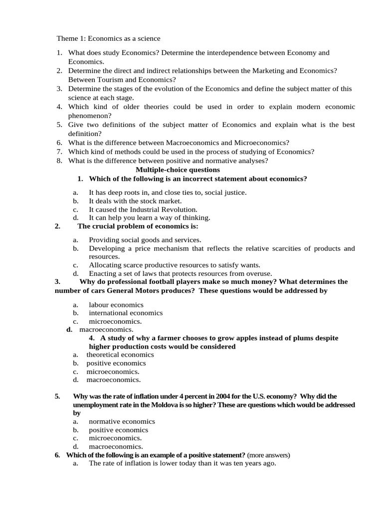 Economics Overview for Class 11 | PDF | Economics | Microeconomics