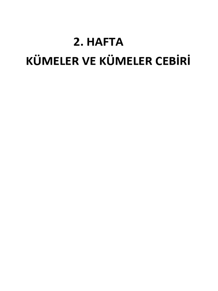Ayrık Matematik Hafta 2 | PDF