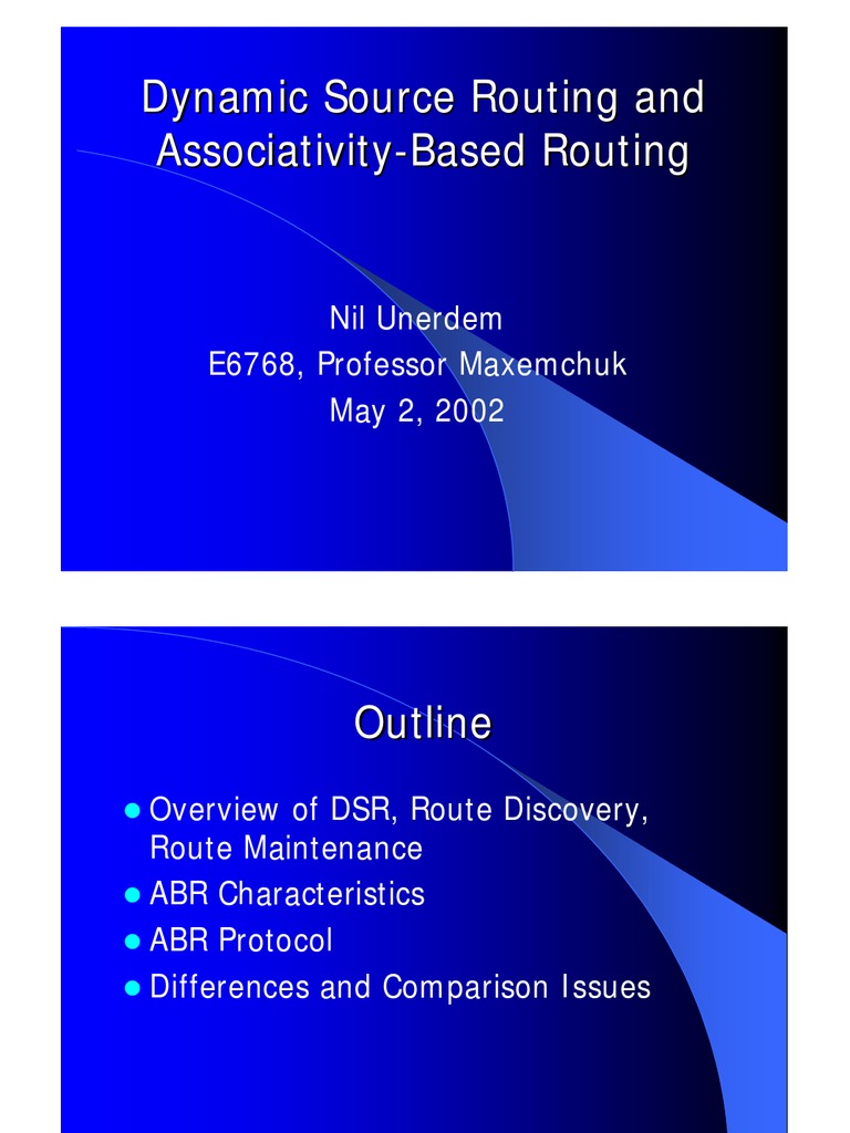 DSR Vs ABR | PDF | Computers | Technology & Engineering