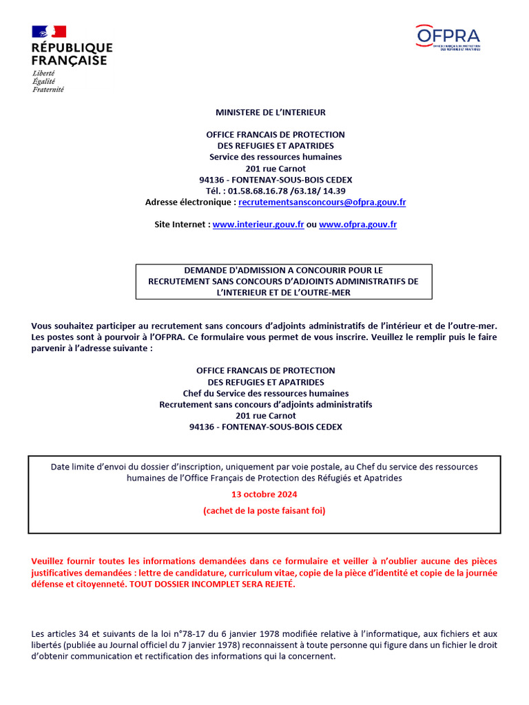 Dossier de Candidature Validé | PDF | Invalidité | Droit d'asile