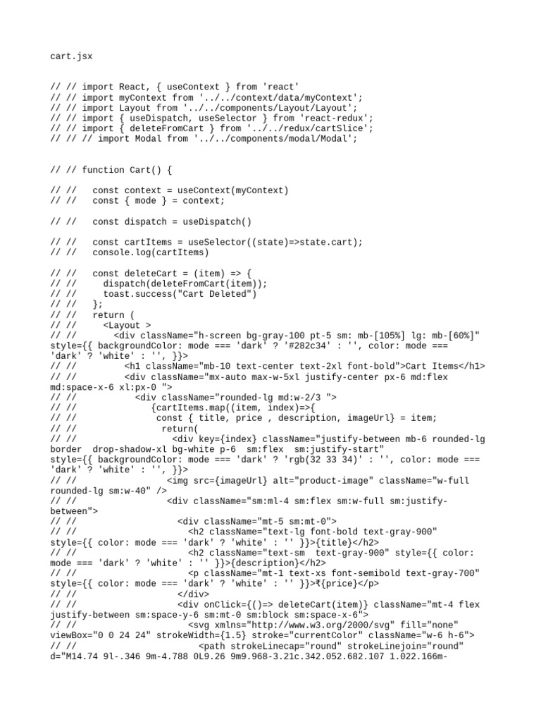 cartjsx | PDF | Computer Programming | Computing