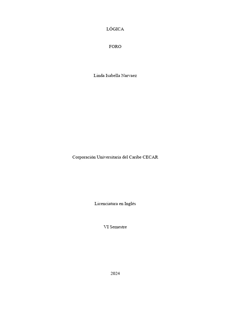 Lógica en el Foro de CECAR 2024 | PDF