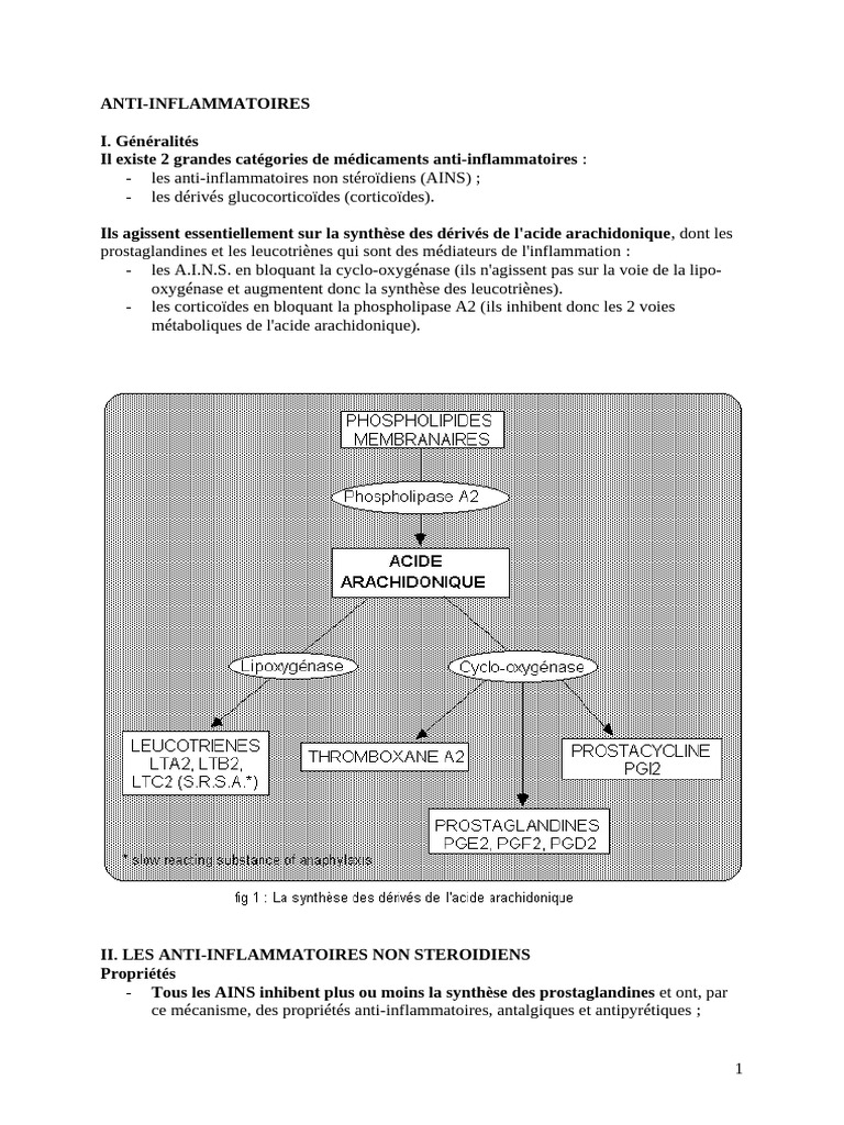 Anti Inflammatoire | PDF | Corticoïde | Anti-inflammatoire