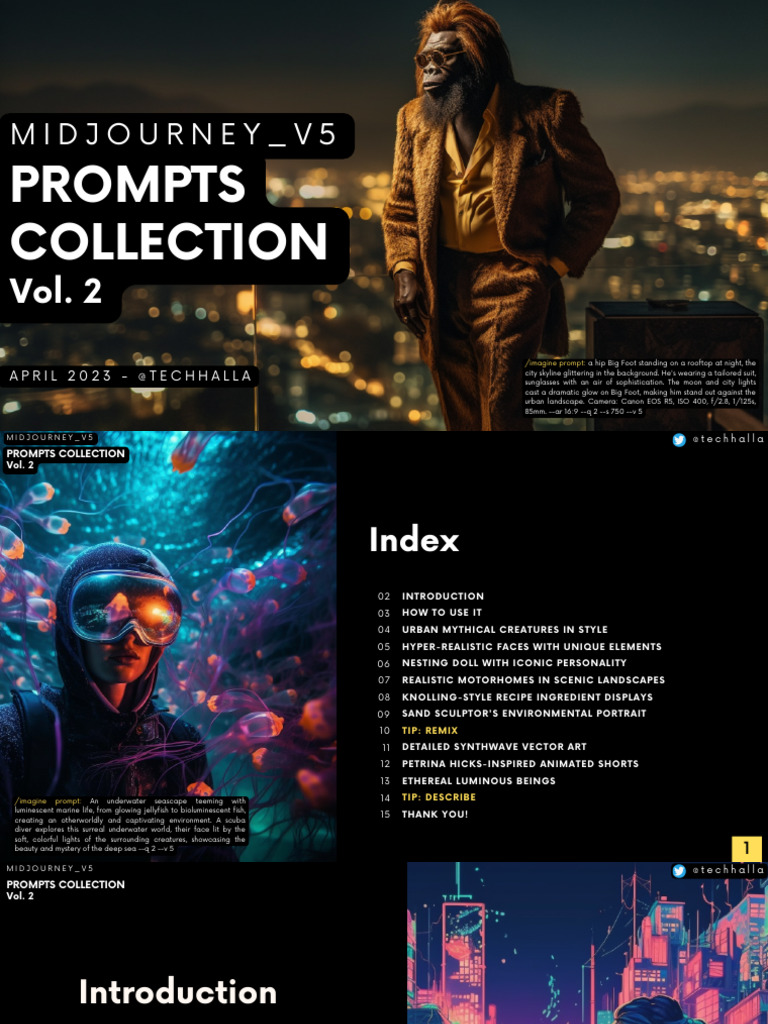 MidJourney V5 Prompts Collection Vol. 2 | PDF | Camera Lens | Camera