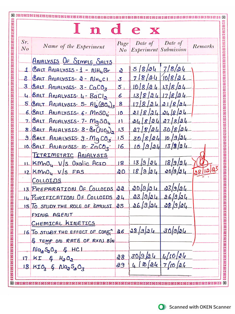 Cbse Chemistry LAB RECORD | PDF