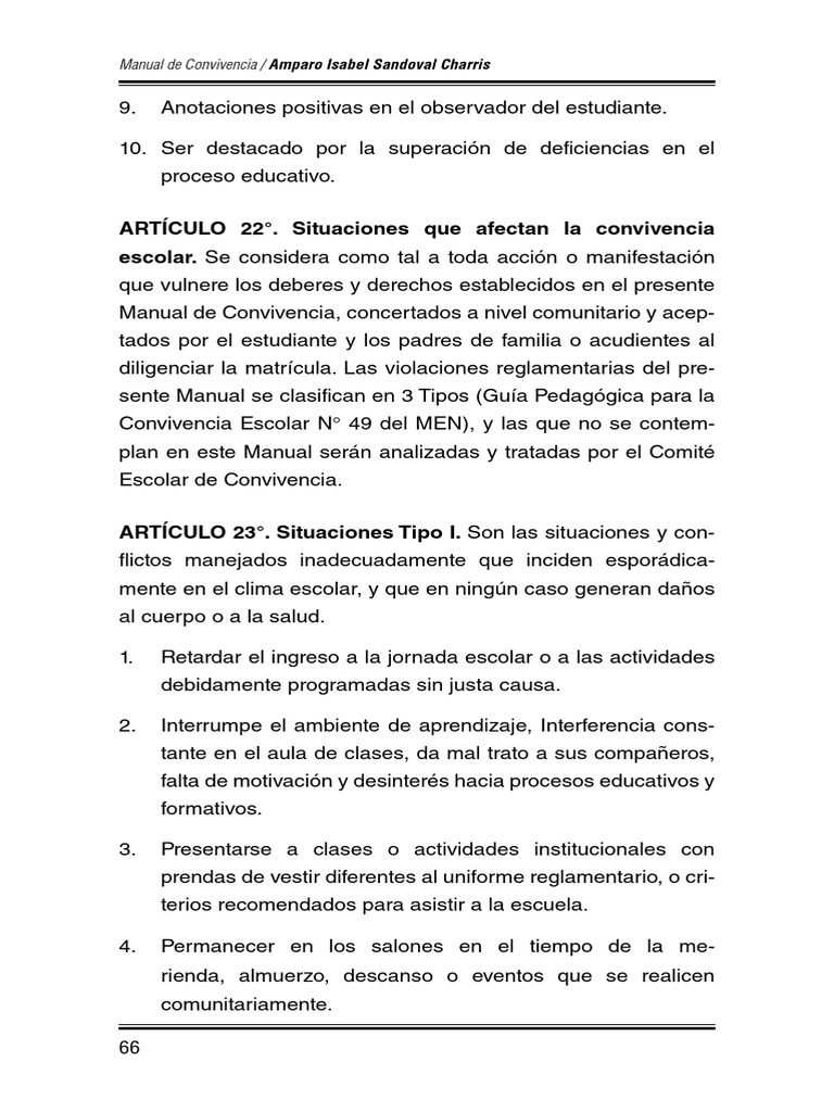 Normas y Sanciones de Convivencia Escolar | PDF | Abuso infantil ...