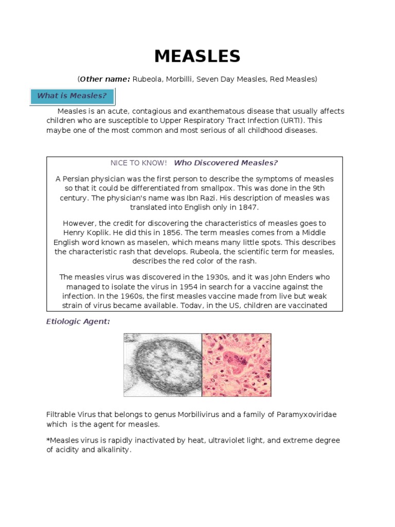 Understanding Measles: Symptoms & Risks | PDF | Measles | Virus