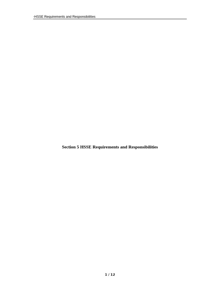SECTION 5 - ITB - Annex 3 HSSE Requirements and Responsibilities | PDF ...