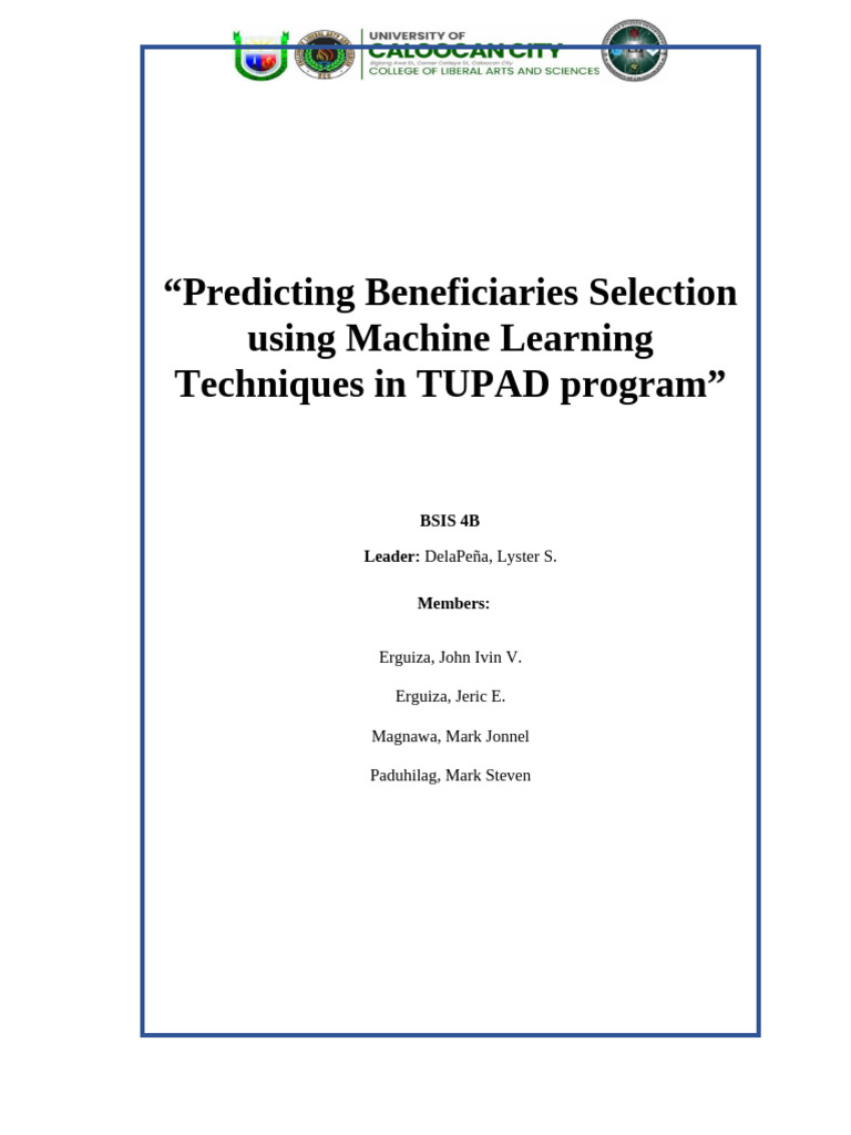 CHAPTER-1-TUPAD | PDF | Machine Learning | Statistical Classification