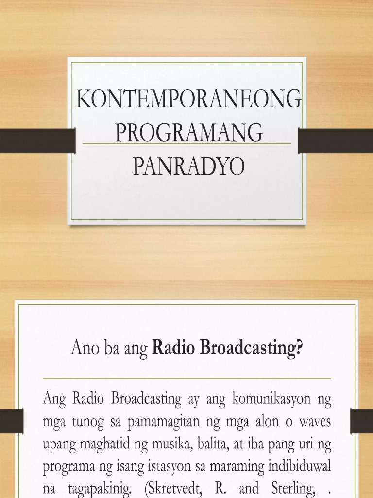 Dokumentaryong Panradyo | PDF