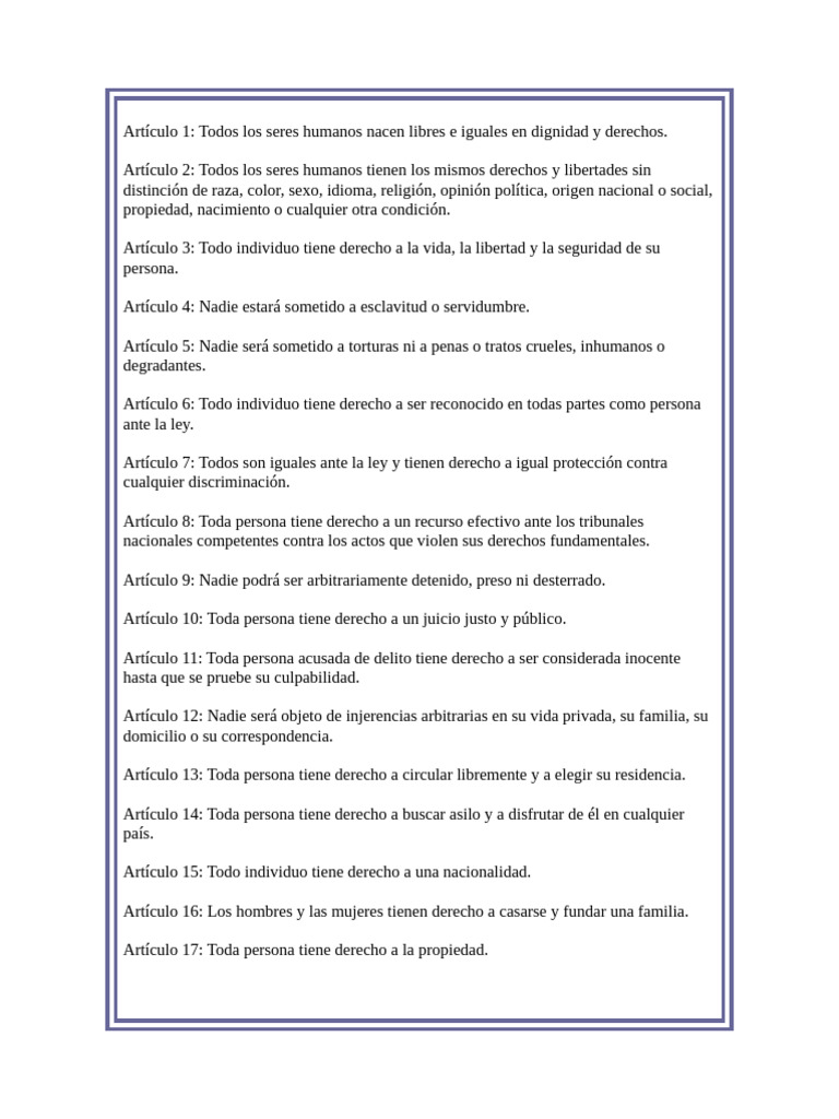 La Declaración Universal de Los Derechos Humanos | PDF | Justicia ...