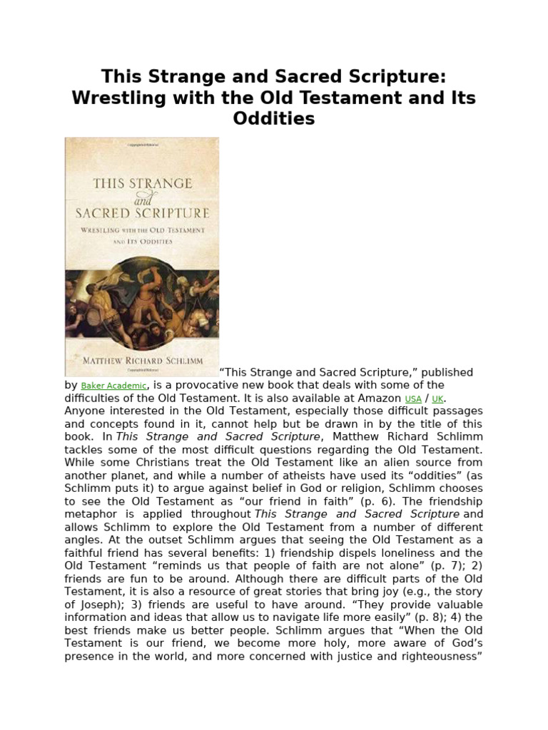 Wrestling with Old Testament Oddities | PDF | Elijah | Biblical Inerrancy