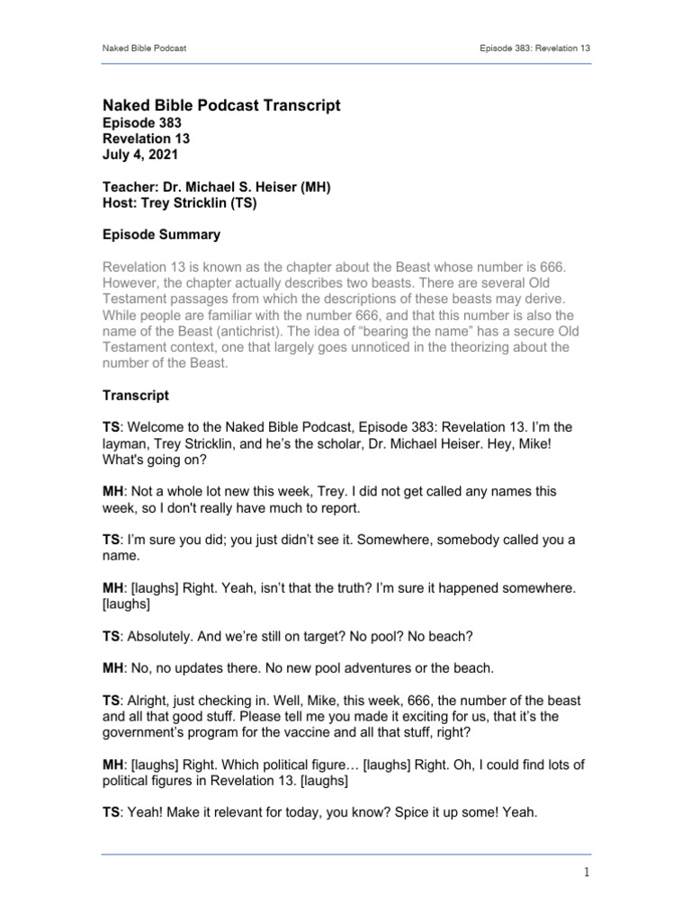 NB-383-Transcript REVELATION 13 | PDF | The Beast (Revelation) | Book ...