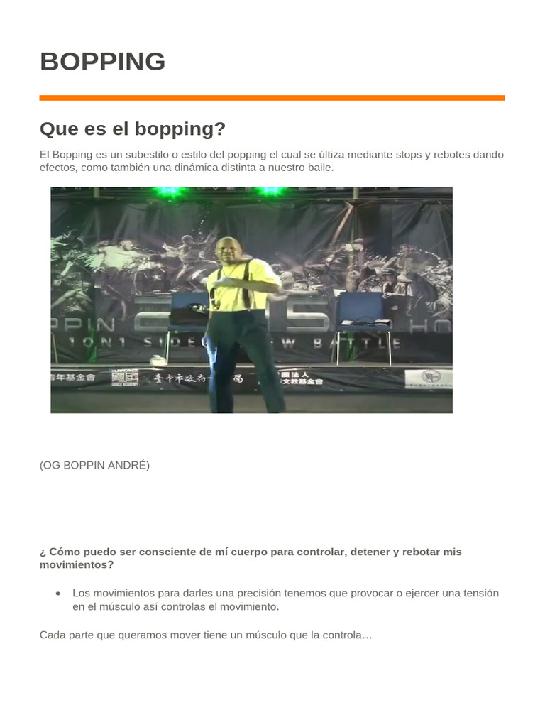 Introducción al Bopping y sus Técnicas | PDF | Salud y bienestar ...