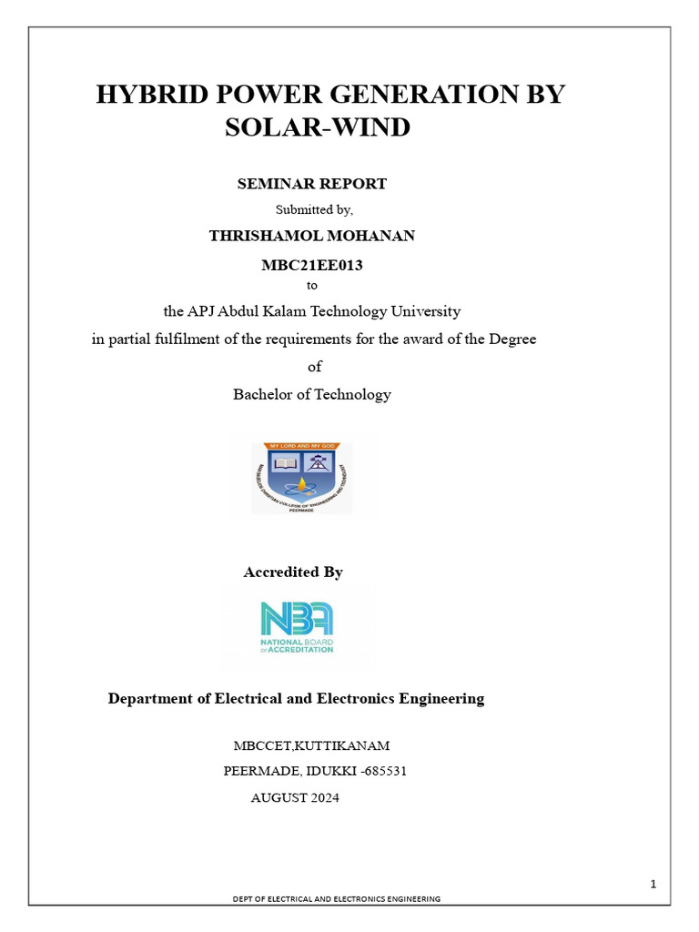 Final Report | PDF | Photovoltaics | Wind Power