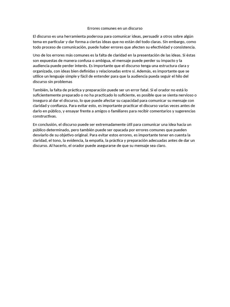 Errores Comunes en Un Discurso | PDF