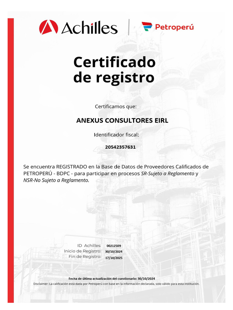 Certificado BDPC - 00212509 | PDF