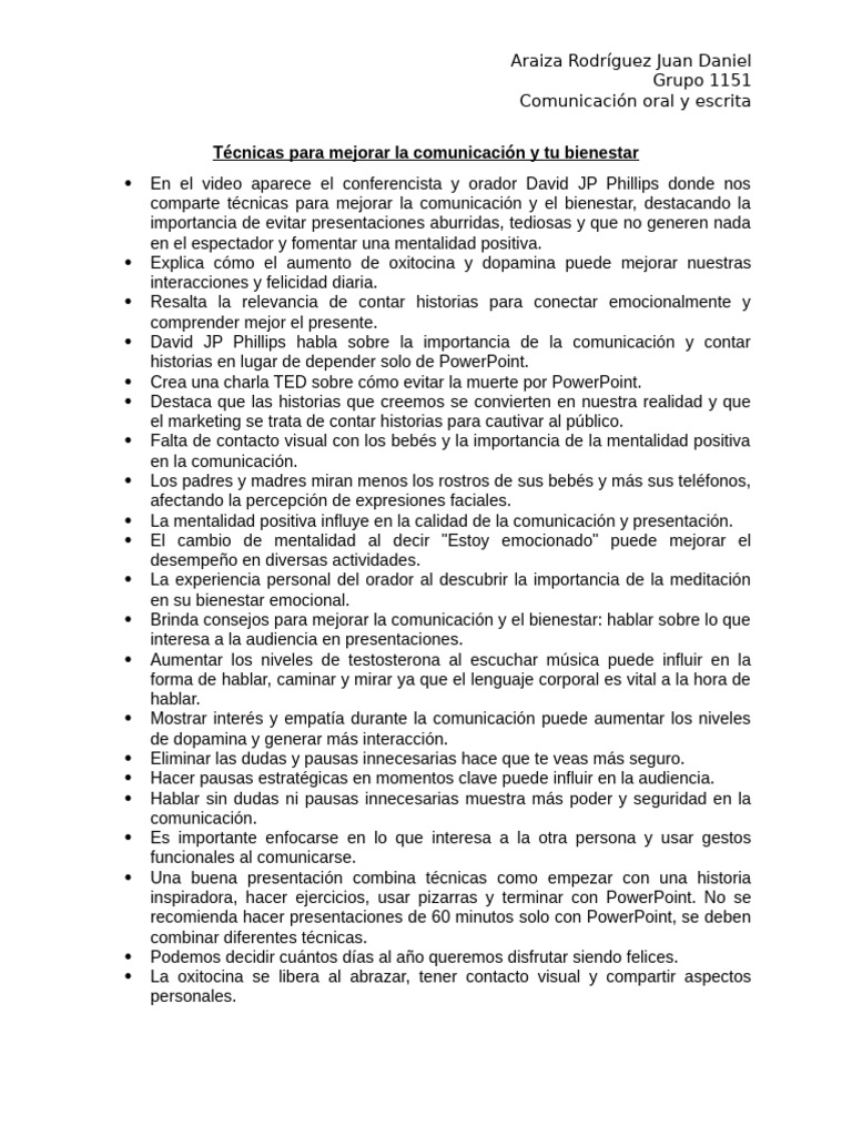 Técnicas para Mejorar la Comunicación | PDF | Comunicación | Felicidad