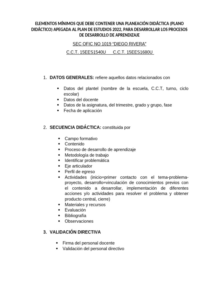 Planeación Didáctica 2022: Elementos Clave | PDF | Aprendizaje | Plan ...