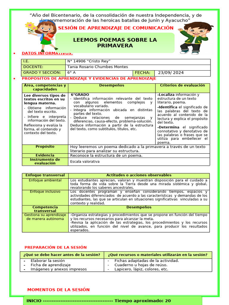 Ses-Lun-Comun - Leemos Poemas Sobre La Primavera | PDF | Aprendizaje ...