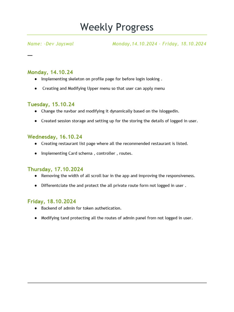 Weekly Progress | PDF | Computers | Technology & Engineering
