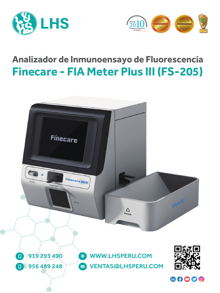 Analizador Finecare FIA Meter Plus III | PDF | Antígeno específico de ...