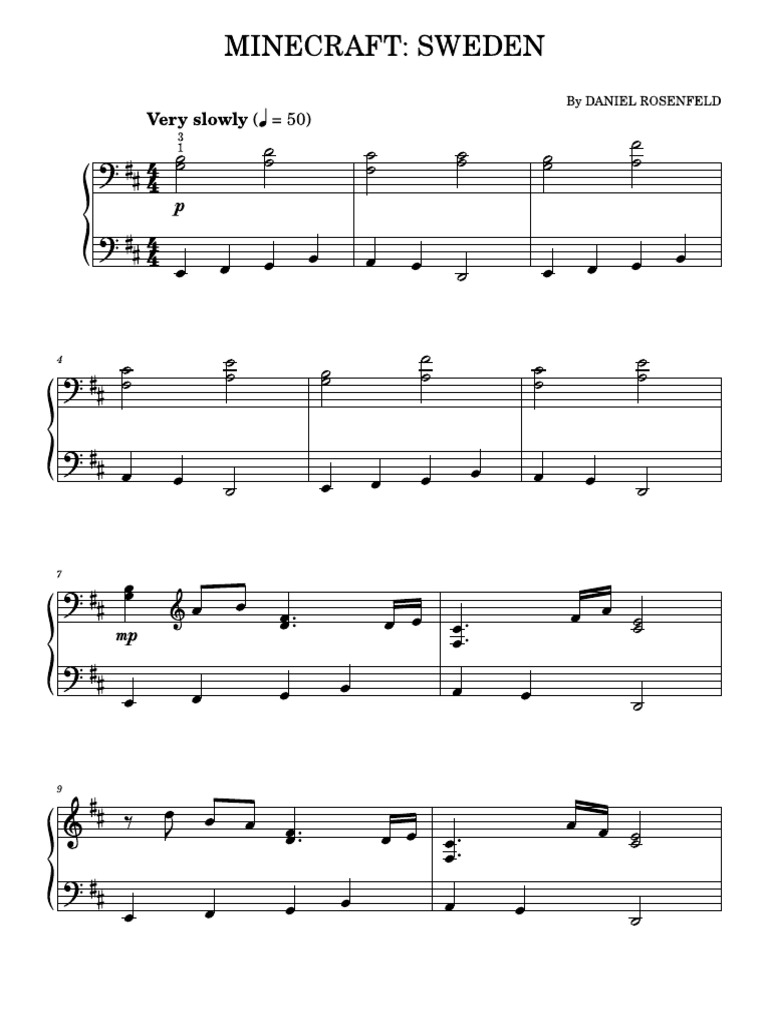 sweden-from-minecraft-c418-easy-piano-pdf