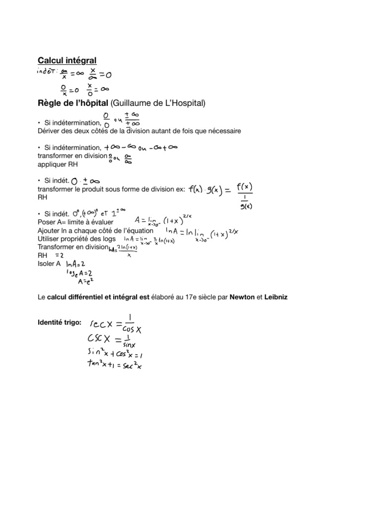 Calcul intégral et algèbre linéaire | PDF
