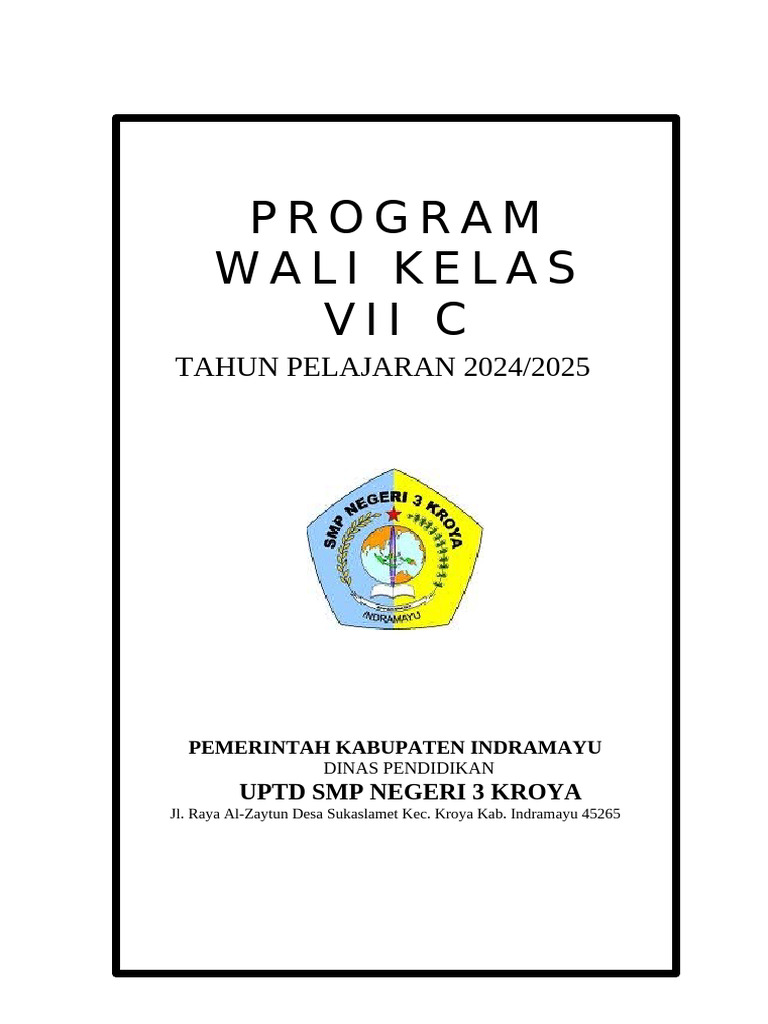 Program Kerja Wali Kelas VII SMP 2024/2025 | PDF