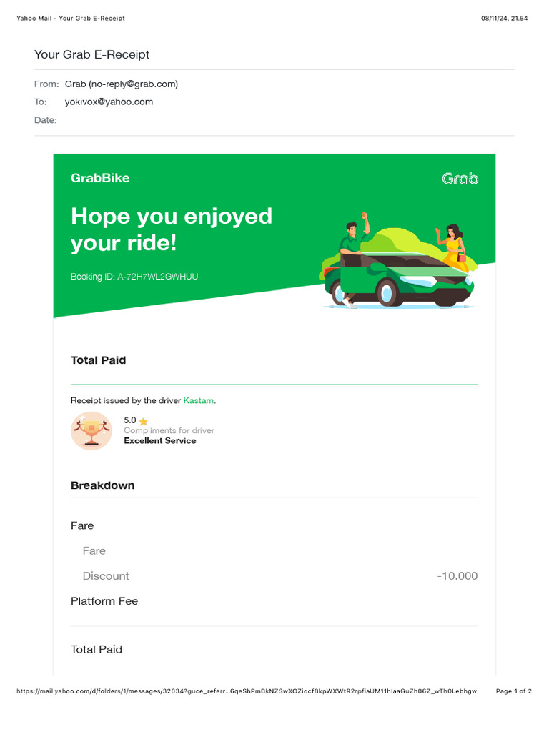 Yahoo Mail - Your Grab E-Receipt01 | PDF