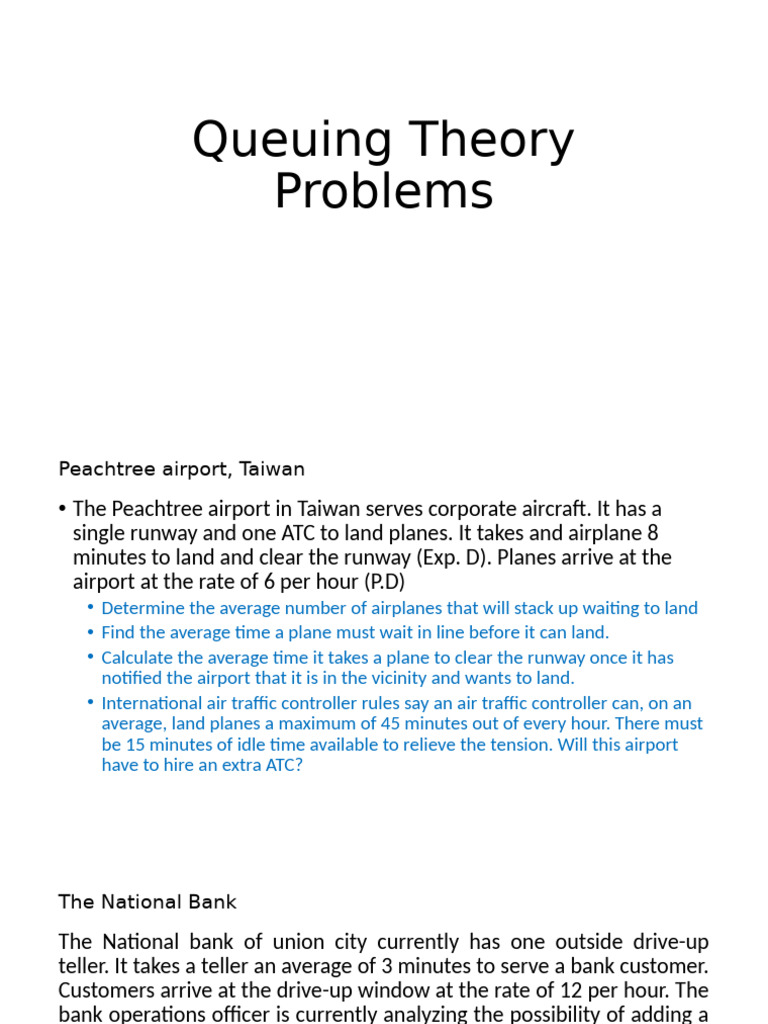 Queuing Theory Problems | PDF | Airport | Truck