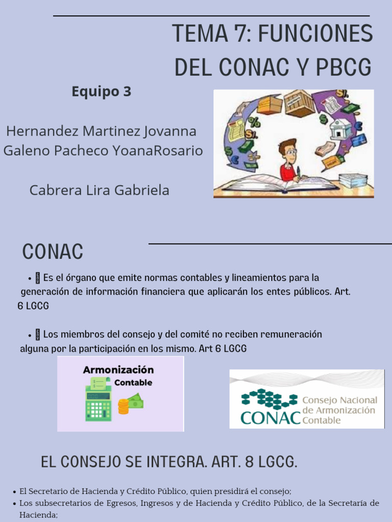 Funciones del CONAC y PBCG | PDF | Contabilidad | Gobierno