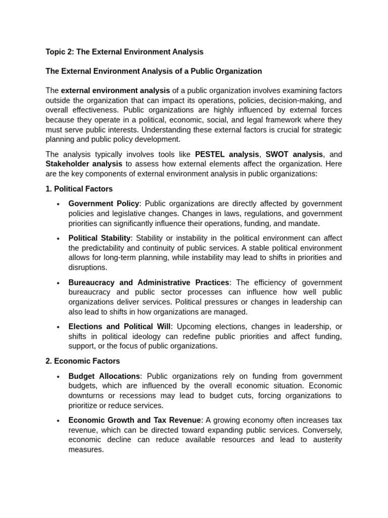 MGT 406 Topic 2 The Environmental Analysis Intro | PDF | Unemployment ...