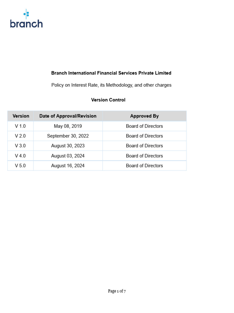 Interest Rate Policy Overview for NBFCs | PDF | Interest | Loans