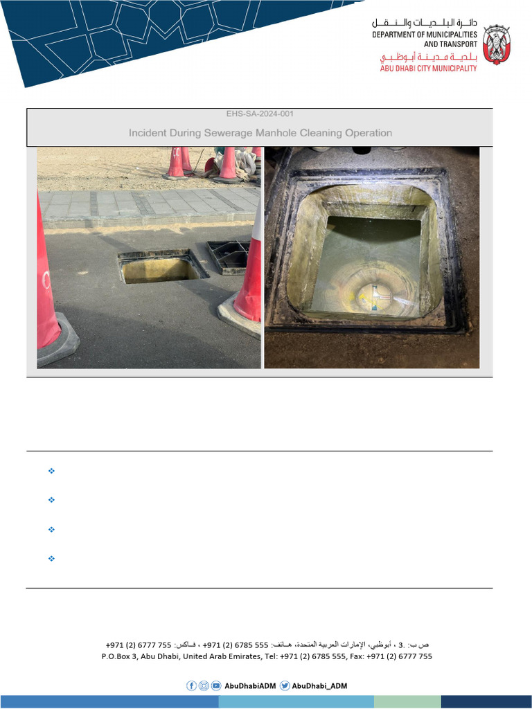 EHS SA 2024 001 Cleaning Manhole | PDF | Workplace | Working Conditions
