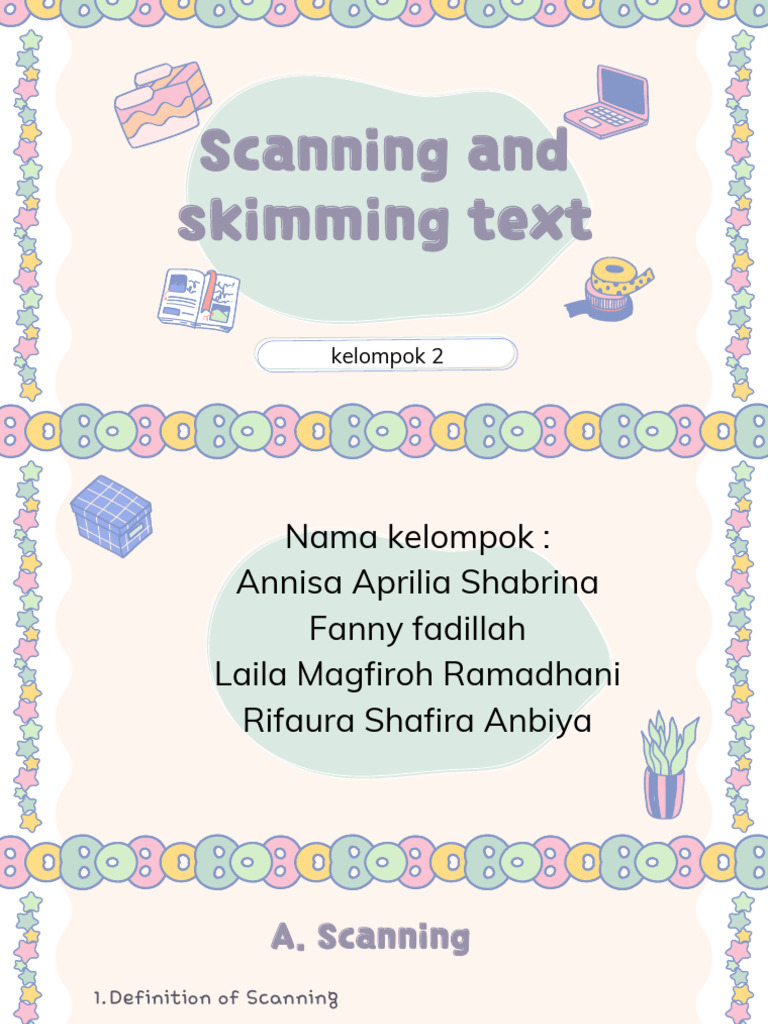 Scanning vs. Skimming Techniques Explained | PDF | Speed Reading | Writing