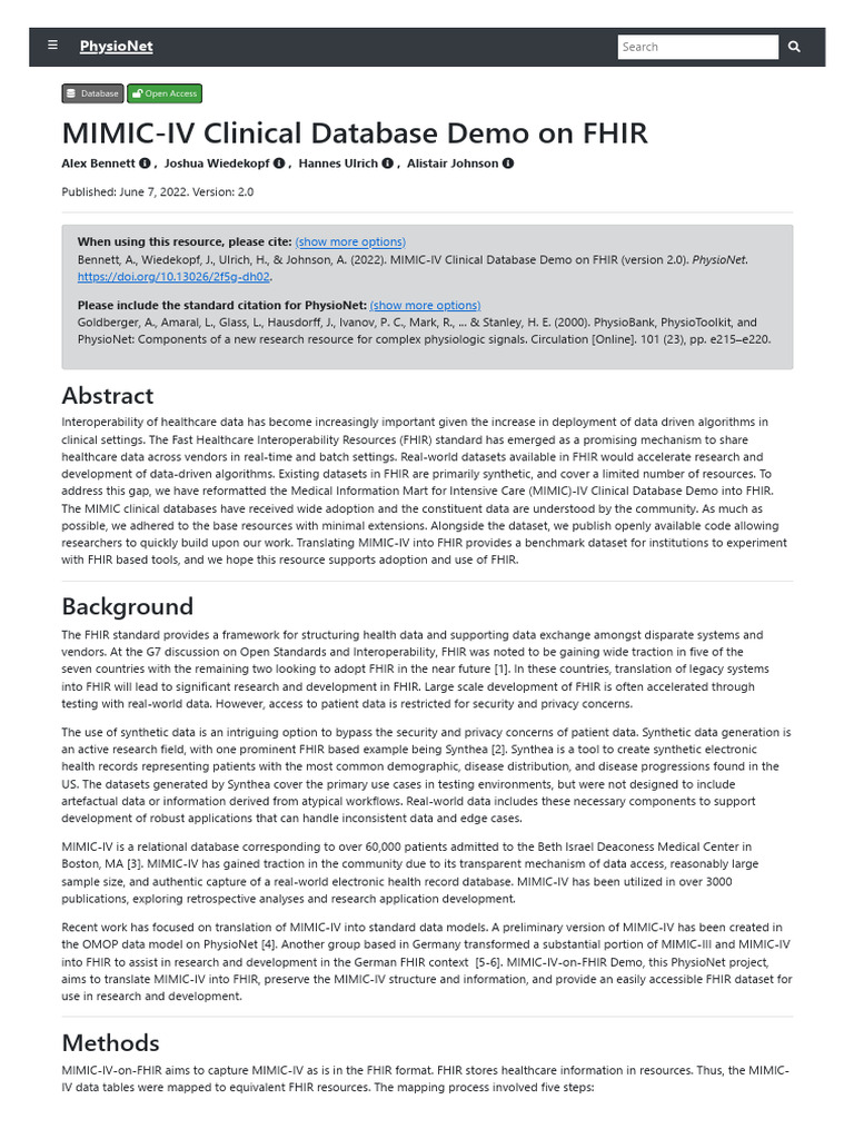 MIMIC-IV Clinical Database Demo On FHIR v2.0 | PDF | Prescription Drugs ...