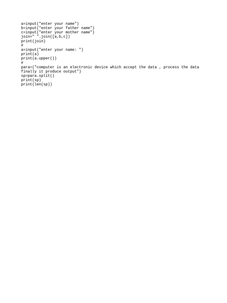 Basic python input and string operations pdf