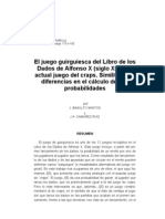 Probabilidades en el juego de Guirguiesca del Libro de los Dados de Alfonso X y su similitud con el craps