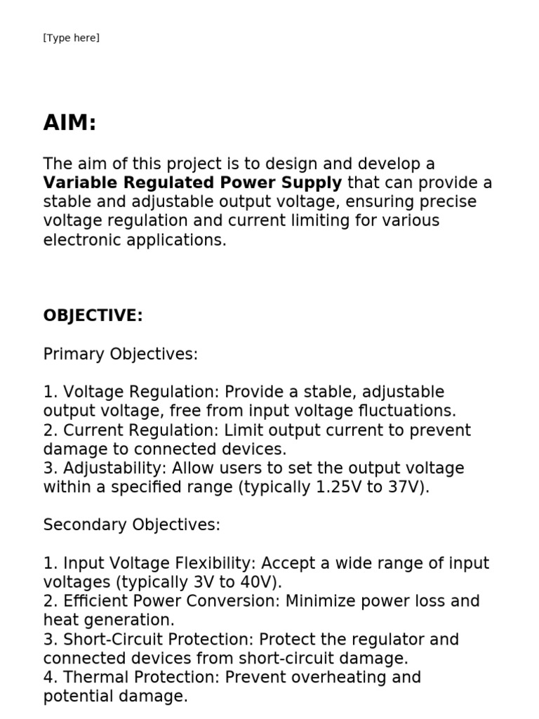 Adjustable Variable Power Supply Design | PDF | Rectifier | Power Supply
