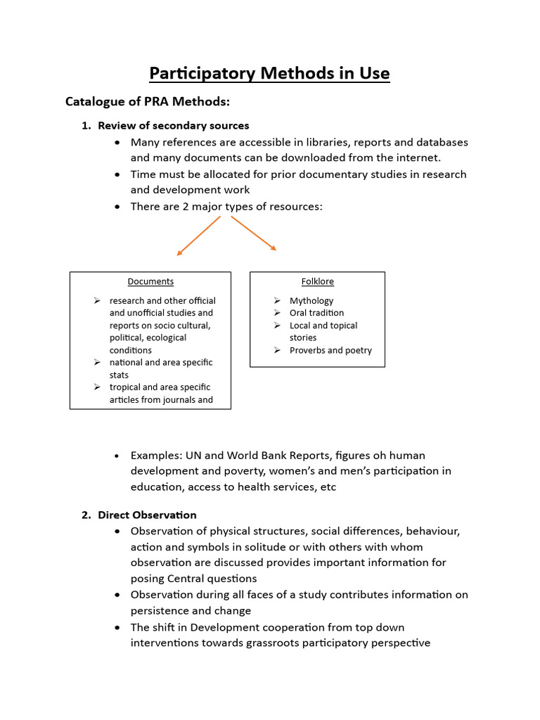 Participatory Methods in Use | PDF | Swot Analysis | Information